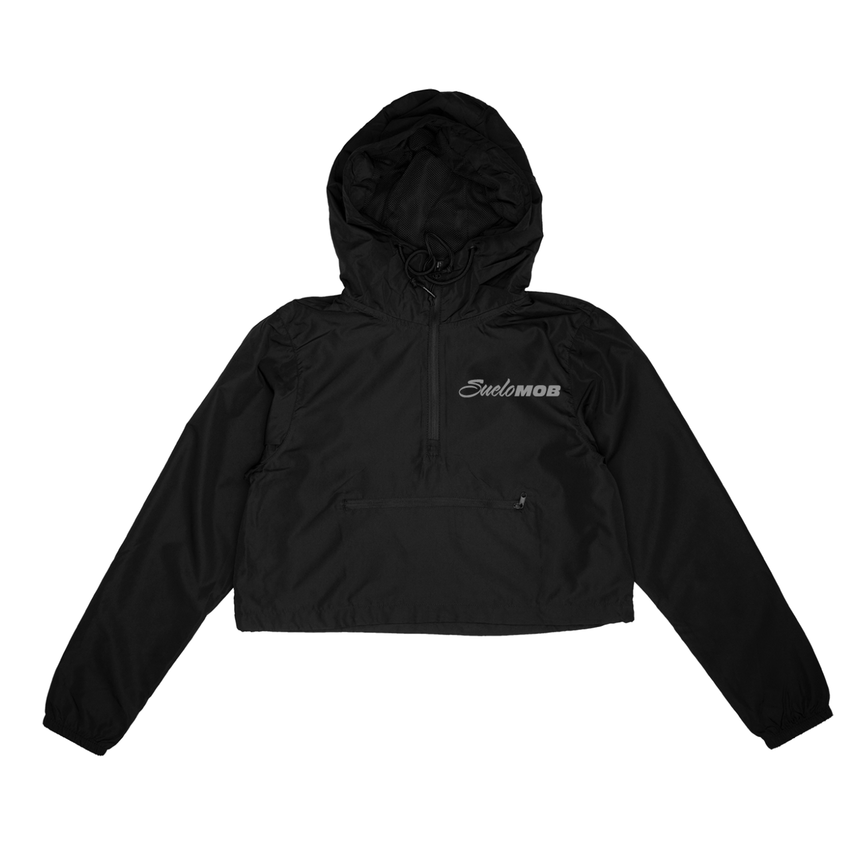 Black Reflective CropTop Windbreaker SueloMOB