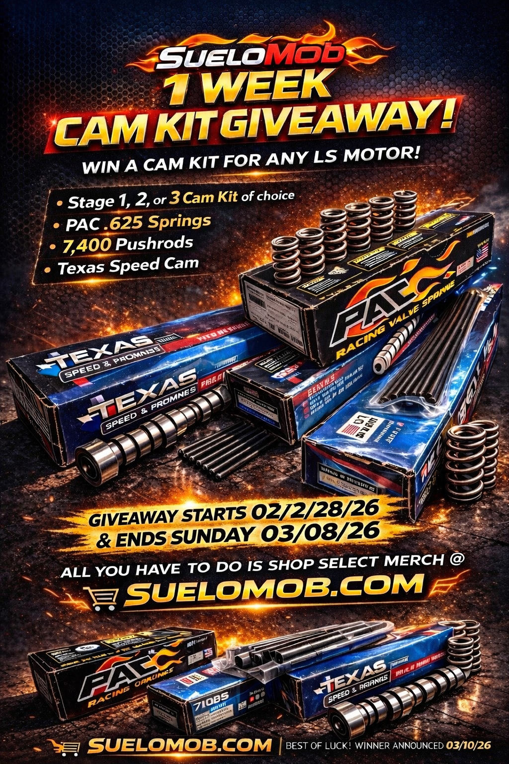 1 WEEK CAM KIT GIVEAWAY ENTRY ITEMS