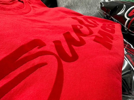 RED On Red Suede Logo Tee ❤️‍🔥Limited Edition❤️‍🔥