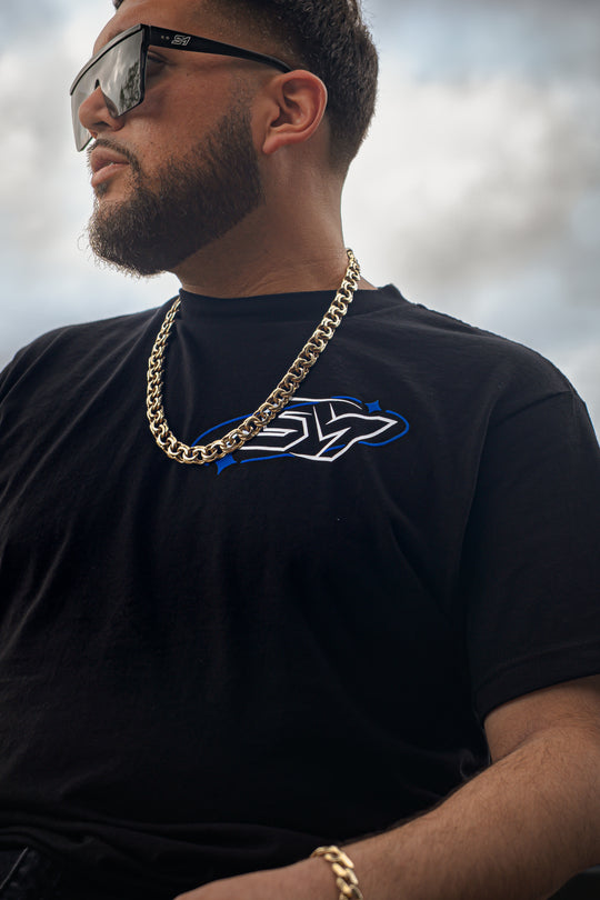 "RiDE W thE M0b"  [BLUE SUEDE Logo] Heavyweight Tee