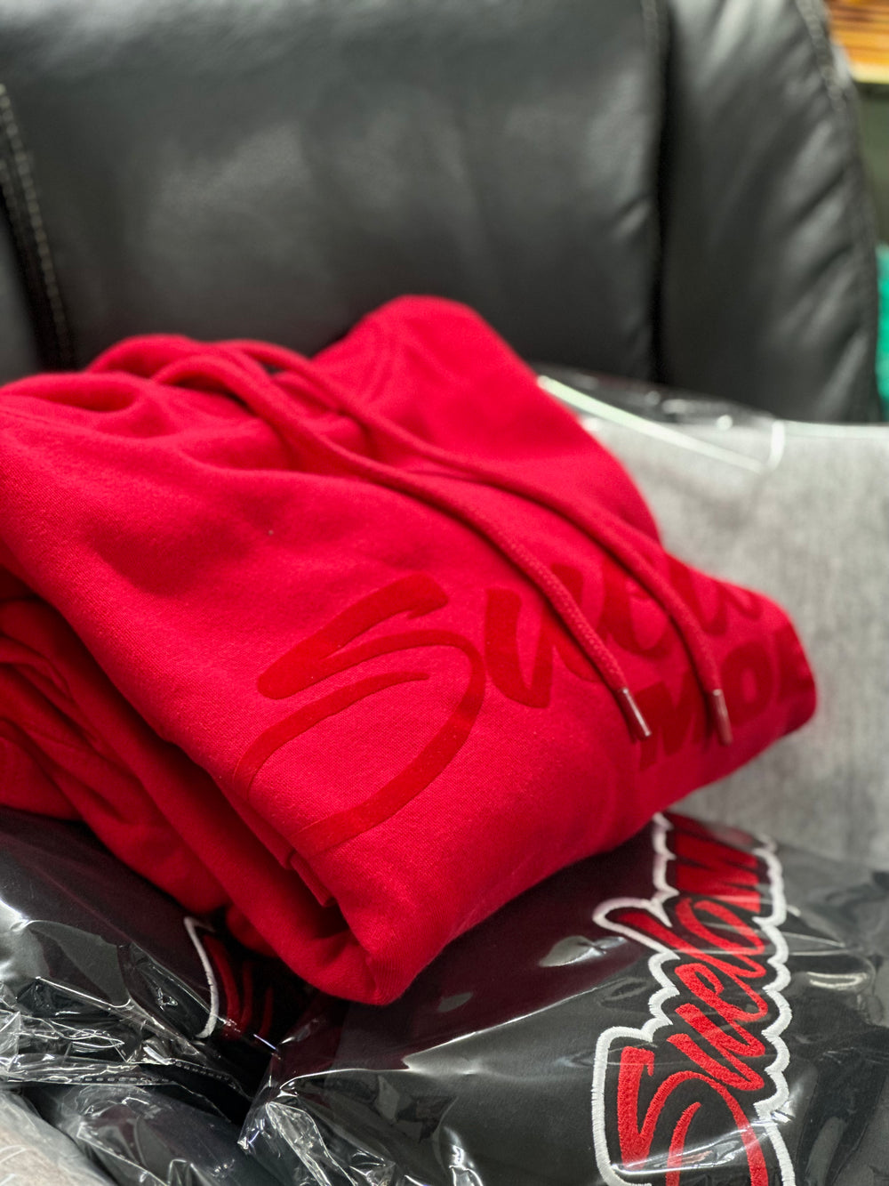 RED On Red Suede Logo Hoodie ❤️‍🔥Limited Edition❤️‍🔥