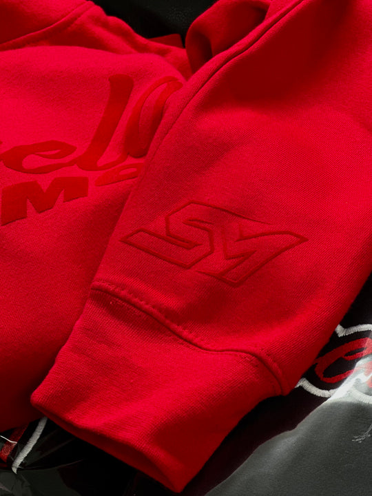 RED On Red Suede Logo Hoodie ❤️‍🔥Limited Edition❤️‍🔥