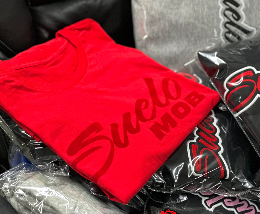 RED On Red Suede Logo Tee ❤️‍🔥Limited Edition❤️‍🔥