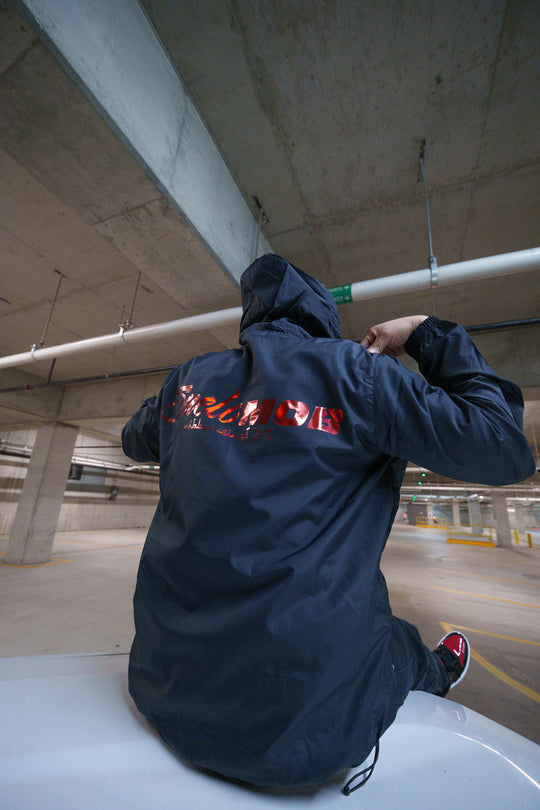 Black Windbreaker (CHROME RED)