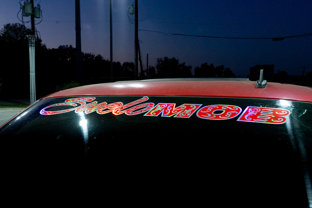 Engraved Style SueloMob Windshield Decal (Custom Color w/ Holographic Outline/Engrave)