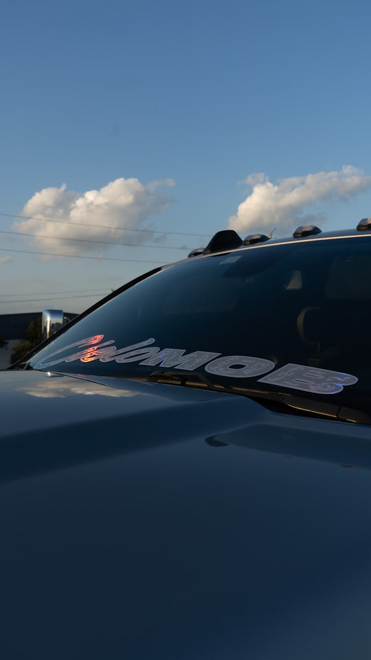 Engraved Style CieloMob Windshield Decal (Custom Color w/ Holographic Outline/Engrave)