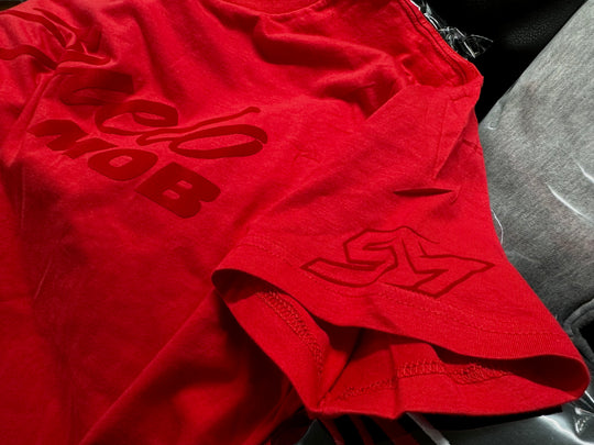 RED On Red Suede Logo Tee ❤️‍🔥Limited Edition❤️‍🔥
