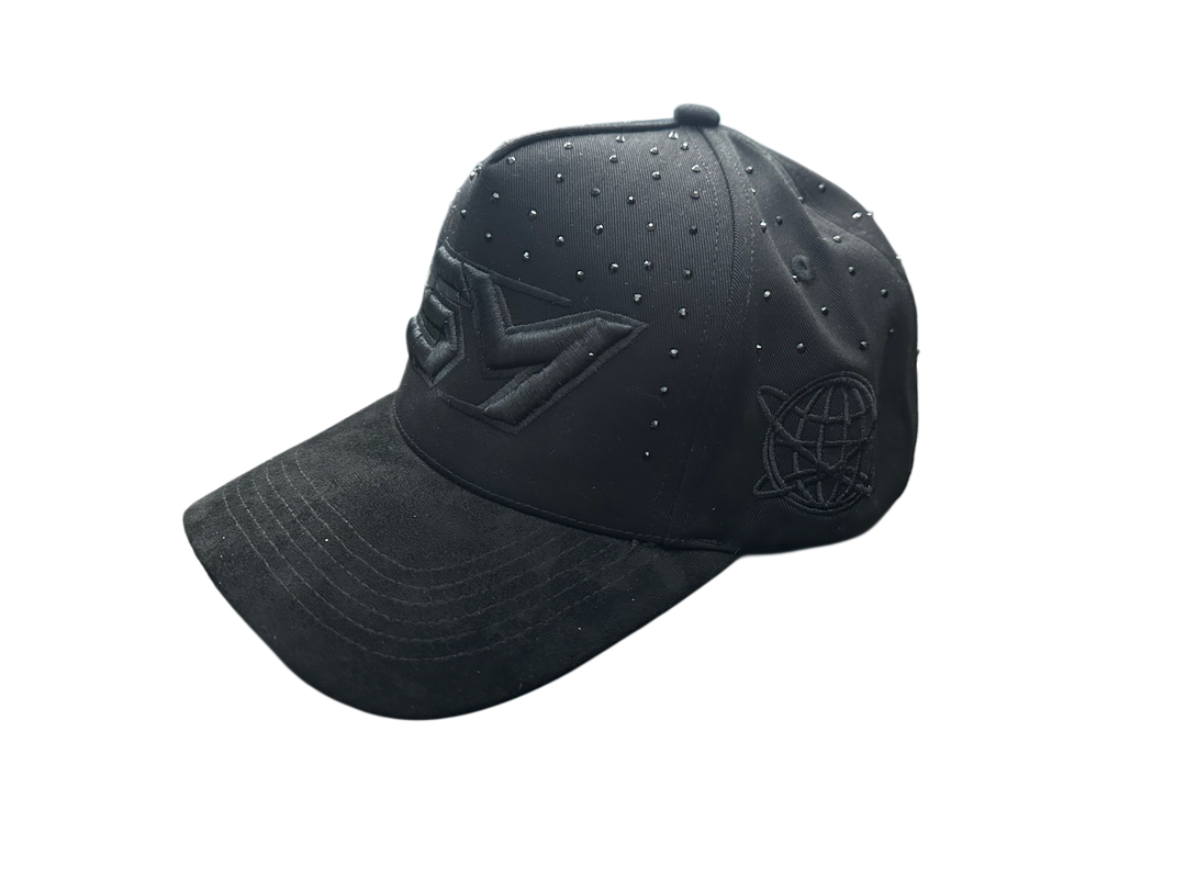 🧢 All Murdered Out Black Rhinestone SueloMob Snapback 💎
