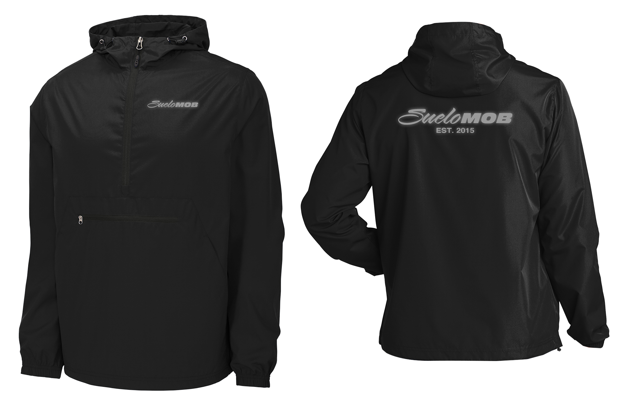 Black Reflective Windbreaker